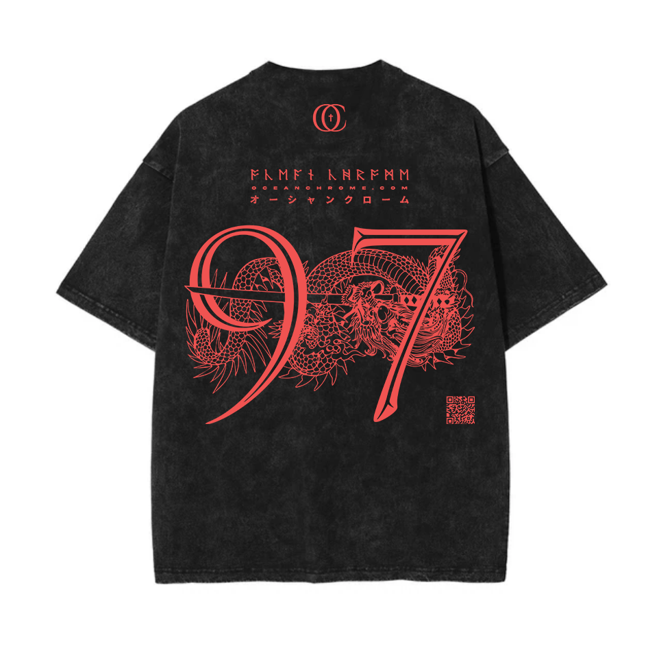 PRE-ORDER: 'Dragon*97' Tee - #002 (Vintage, Black Stonewashed)